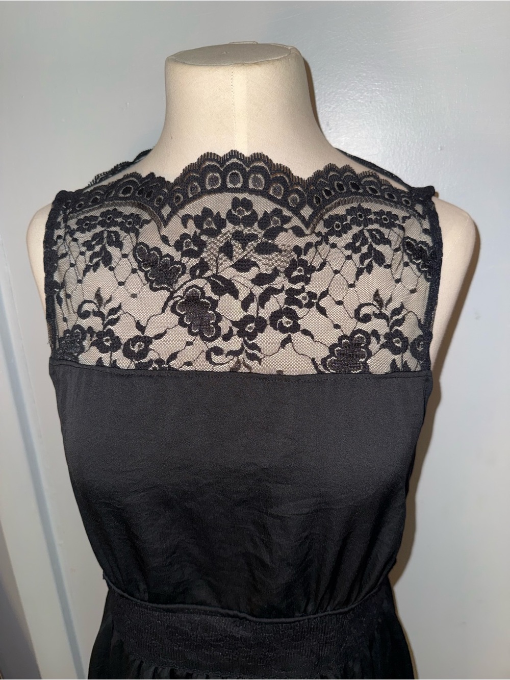 Free People Black Sleeveless Floral Lace Dress - Picture 4 of 10